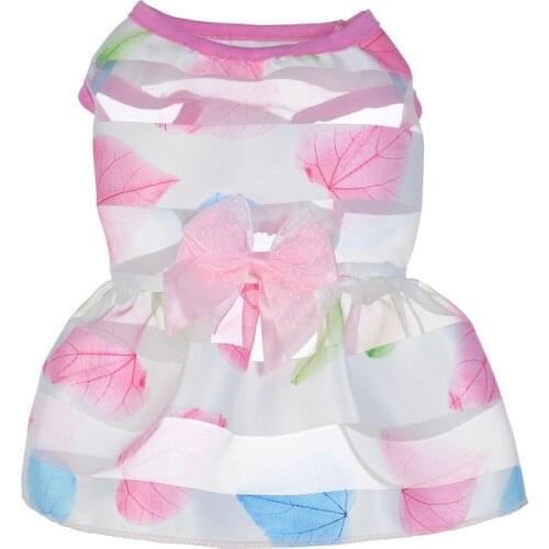 Summer Cute Pet Dog Clothes Printed Dog Cat Dress for Small Dogs Clothing Wedding Skirts Lovely Cats Dresses Party Pet Apparel