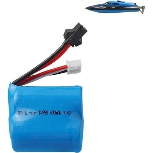7.4v(3.7v * 2) 600mAh 15C Li-ion battery for TK H100 H102 S2 High speed remote control RC boat 18350 7.4 v battery
