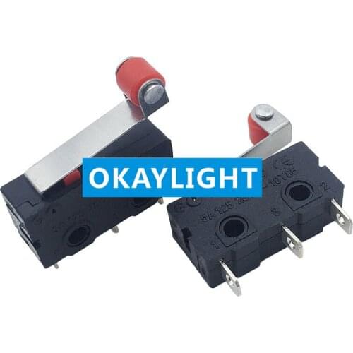 20PCS Small micro-motion travel switch tripod belt wheel limit KW12 kw11-3 SS-54 micro switch with red wheel
