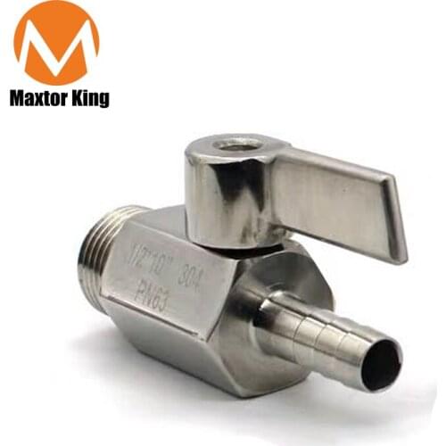 MK Mini ball valve 304 Stainless steel 1/8" 1/4" 3/8" 1/2" to 7mm 10mm 8mm 12mm Pagoda Adapter Female Male (Reverse Handle)