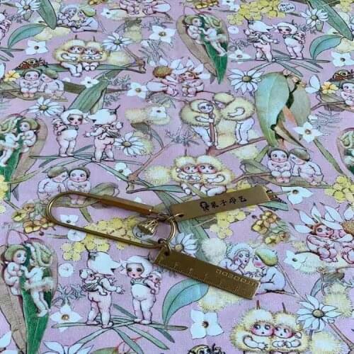 Cartoon Flower Fairy Tale Leaves Print 100% Cotton Fabric for Girl Clothes Hometextile Cushion Cover Backpacks Mask Scarf DIY