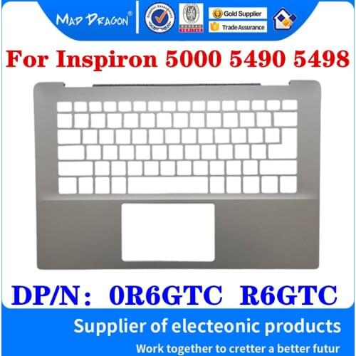 New Original 0R6GTC R6GTC For Dell Inspiron 5490 5498 Laptop Replacement Palmrest Upper Cover Case Keyboard Layout Silver Shell