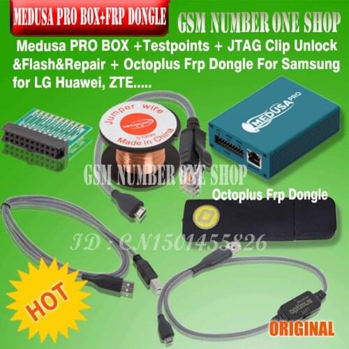 NEW medusa pro box set Medusa Box + octoplus frp dongle + JTAG Clip MMC For LG For Samsung For Huawei ZTE with Optimus cable