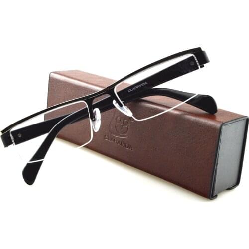 Titanium Alloy Business Style Half-rim Multi-layer Coating Lenses Reading Glasses 0.75 1 1.25 1.5 1.75 2 2.25 2.75 to 6