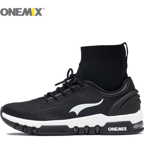 ONEMIX Men Winter High Top Sneakers Running Shoes Womens Air Cushion socks Sport Shoes Outdoor Wearable Height Tennis Shoes