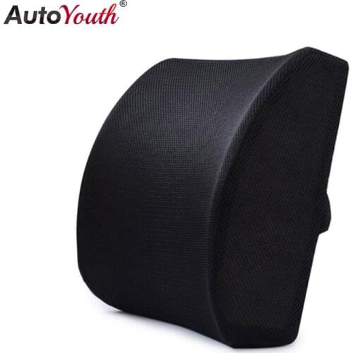 AUTOYOUTH Memory Foam Lumbar Support Back Cushion With 3D Mesh Cover Balanced Firmness Able To Relieve Waist Pressure