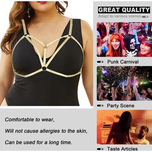 Hollow Bra Plus Size Lingerie Sexy Crop Tops Female Beauty Bra Chest Harness Fetish Rave Elastic Bondage Suspenders Couples