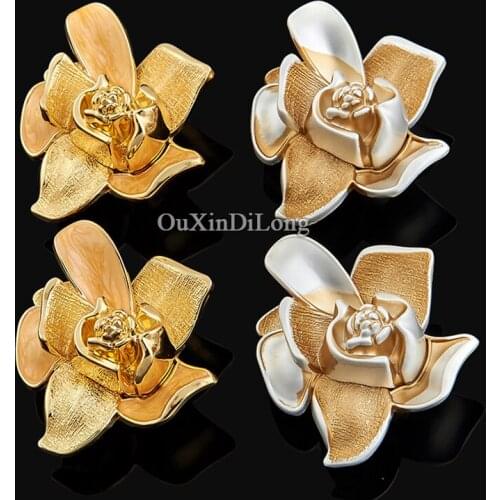 Luxury Elegant 8PCS Creative Flower Kitchen Door Handles Cupboard Wardrobe Drawer Wine Cabinet Pulls Handles and Knobs