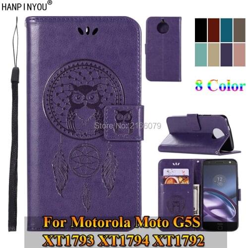 For Motorola Moto G5S XT1793 XT1794 XT1792 5.2"3D Pattern Owl Luxury Flip PU Leather Case Card Insert Slots Wallet Stand Cover