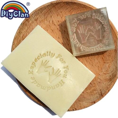 Handmade especially for you resin soap chapter Holding hands Clear soap stamp chapter with handle pattern customize Z0088SZ