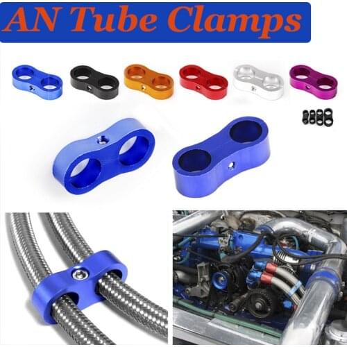 AN4 AN6 AN8 AN10 AN12 Billet Fuel Water Hose Tube Seprator Divider Clamp Aluminum Line Separator Clip Alloy Clamp AN Tubing Brac