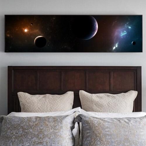Solar System Decorative Painting Large Size Cosmic Starry Sky Canvas Print Space Planet Wall Picture for Living Room Home Decor