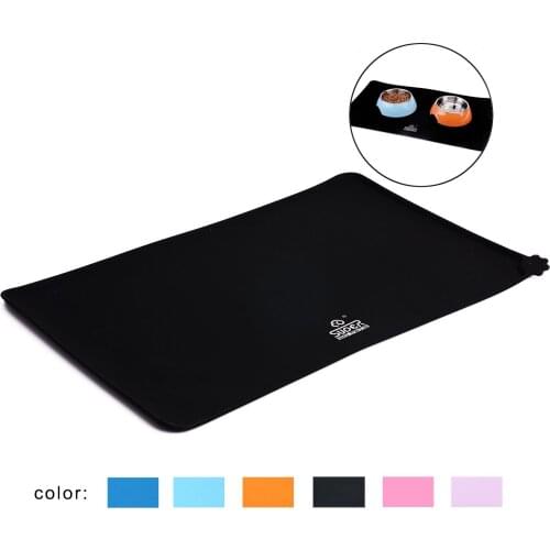 Super Design Pet Food Mat Made of Premium FDA Grade Silicone Waterproof Non-slip Non-spill Easy to Clean Keep Floor Tidy