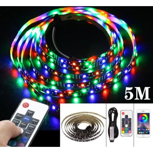 LED Strip Light USB Bluetooth App Remote Control RGB Lamp Tape Ribbon 3/17Key Flexible Lights Desk Screen TV Background Lighting