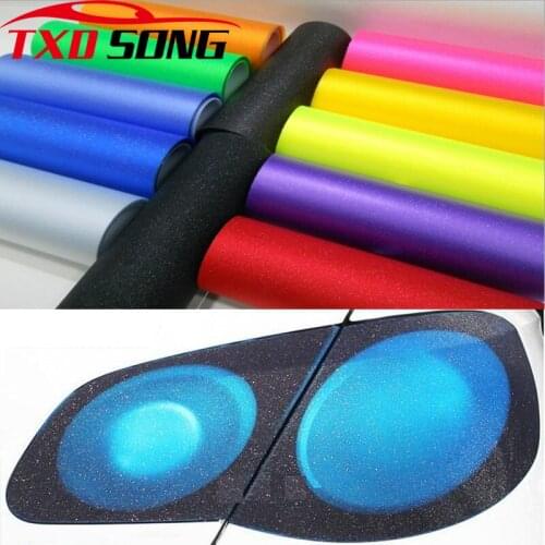 30cmx100cm/lot matt Sandy Glitter Headlight Film Tint Taillight / Motorbike Headlight Rear Lamp Tinting Film 12 Colors