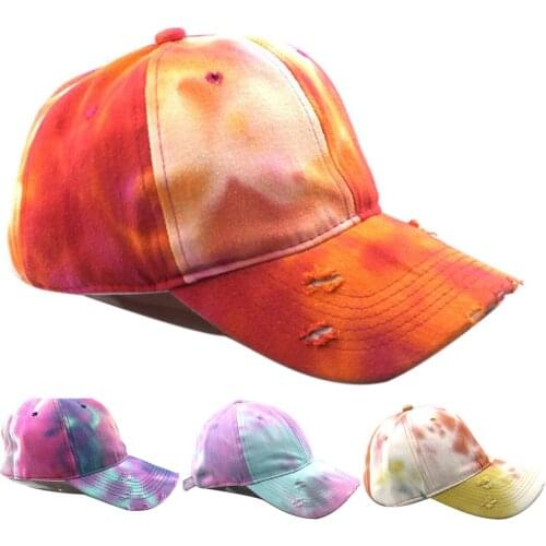 Unisex Stylish Tie Dye Anti UV Breathable Outdoor Sports Cotton Hat Baseball Cap