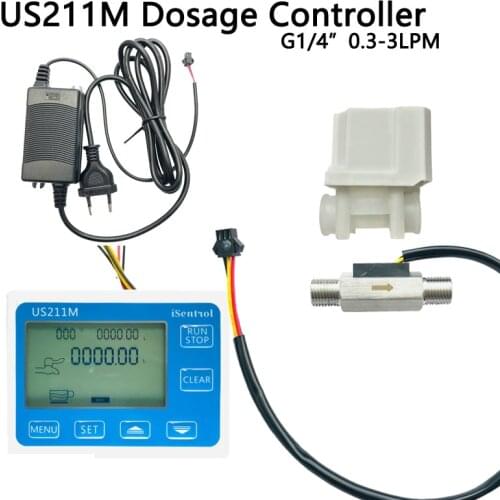 US211M-USS-HS41TA Dosage Machine Quantitative Controller with USS-HS41TA Water Flow Meter Sensor Reader 0.3-2.5L/min