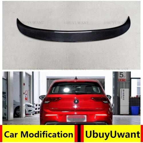 UBUYUWANT High Quality CARBON FIBER Spoiler For Volkswagen Golf 8 MK8 2020 2021 Decorative Pattern Rear Wing Spoiler