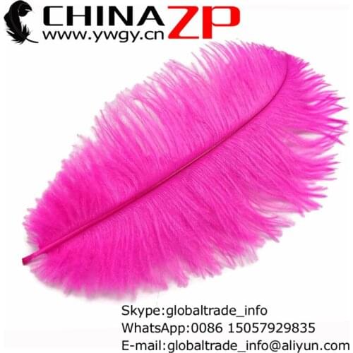 CHINAZP Factory 25-30cm (10-12inch) Length 500pcs/lot Hot Pink Wedding Decorative Ostrich Plumes Feathers