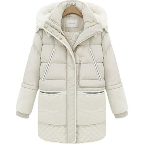 2020 Spring Winter Womens Jackets Cotton Coat Padded Long Slim Hooded Female Jacket Female Long New Winter Lamb Fur Coat