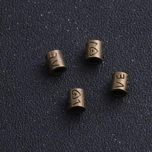 10Pcs 8*9mm hole 5 mm Antique Bronze Fashion Jewelry Findings Accessories Jewelry Connector Antique Bronze LOVE Big Hole Beads