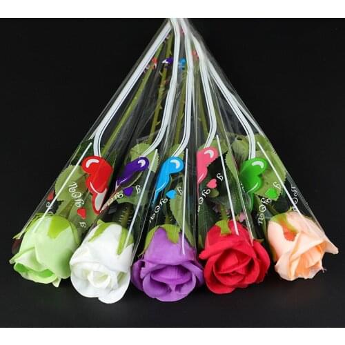 100pcs/lot Single Rose Branch Packaging Bag ValentineS Day Gift Anniversary Flower Gift Bouquet Packaging Bag Weddings Decoor