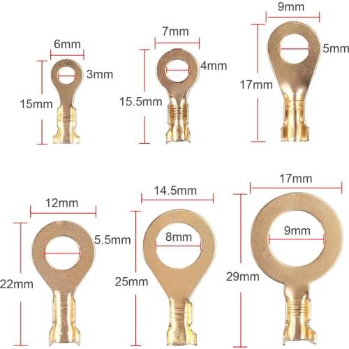 150pcs/set Connector Ring Cable Lugs Ring Wire Terminals 88g / 3.11oz 6 Kinds