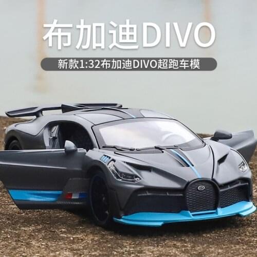 2020 new 1:32 Simulation Bugatti Divo alloy car model childrens toy car Childrens gift Simulation racing car grey alloy car