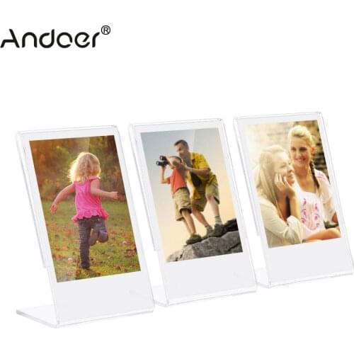 3Pcs Andoer 3" L-shape Photo Frame Transparent Mini Stand for Fujifilm Instax Mini 8 8+ 70 7s 90 25 26 50s SP-1 SP-2 Film