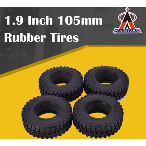4Pcs AUSTAR AX-8020 1.9 Inch 105mm Rubber Rocks Crawler Tires Tyre for 1/10 Traxxas Redcat SCX10 AXIAL RC4WD TF2 RC Car