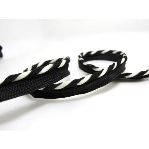 5 Yards 3/8 Inch Black and White Twisted Piping Lip Cord Trim|Pillow Cushion Trim|Upholstery Edging Trim Sewing Supplies