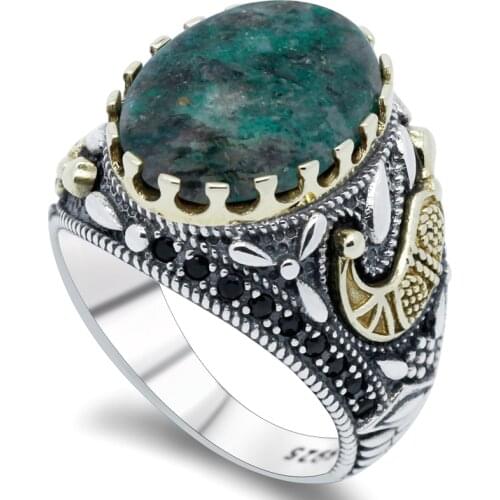 925 sterling silver Phoenix stone men and women ring spinel Turkish handmade jewelry ring