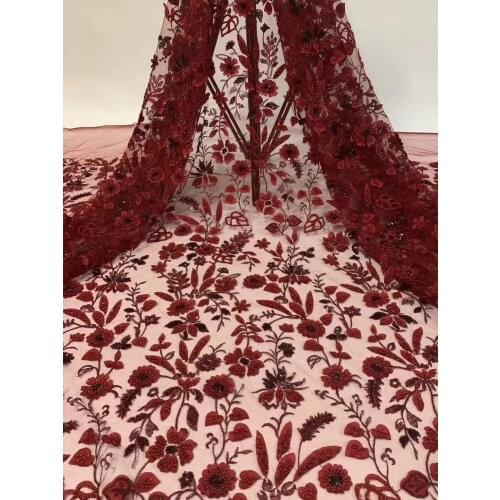 African sequin lace fabric 2020 high-quality lace embroidery French tulle lace fabric D3818