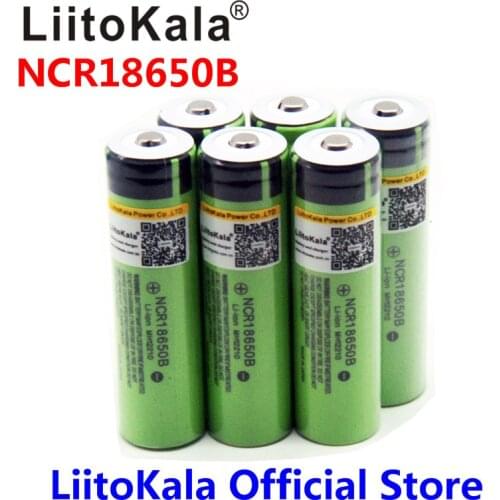 Hot 6pcs LiitoKala 100% Original 3.7V NCR 18650B 18650 3400 3400mAh Rechargeable Batteries For Power Bank/Flashlight