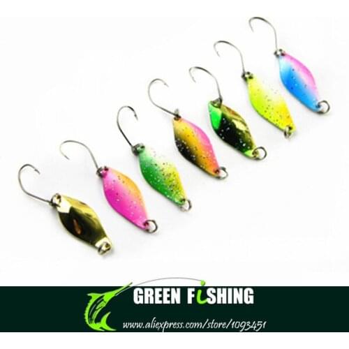 Free shipping 40pcs Salon,Bass,Pike Killer Metal copper Spoons Fishing Spinner Baits Colorful Spoon Lures Metal Fishing Baits