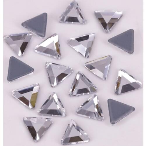 Free Shipping! High Quality 6mm Triangle Flat Back Hotfix Rhinestones / Iron On Flat Back Crystals