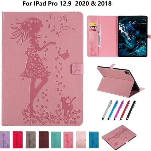 For iPad 4th Gen 12.9" Cover 2020 Funda Cover Stand Leather Shell Folio Protective Case for iPad Pro 12.9 Case 12 9 Case 2020