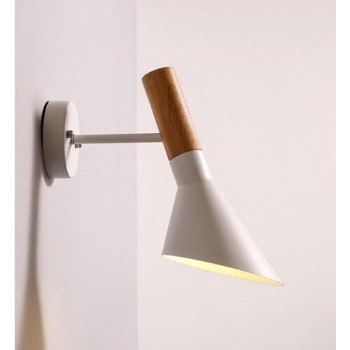LOFT Designer Wall Lamp black / white E27 AC110V / 220V hotel bedroom Wall Light Study Bedside Lighting LED bulbs Free