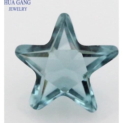 Ink Blue Star Shape Princess Cut Loose Glass Beads Synthetic Gems For Jewelry Size 3x3~10x10mm Free Shipping