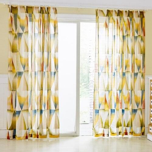 Chicity Geometric Burnout Tulle Curtain for living room Colored Sheer Curtain for kitchen window Customized