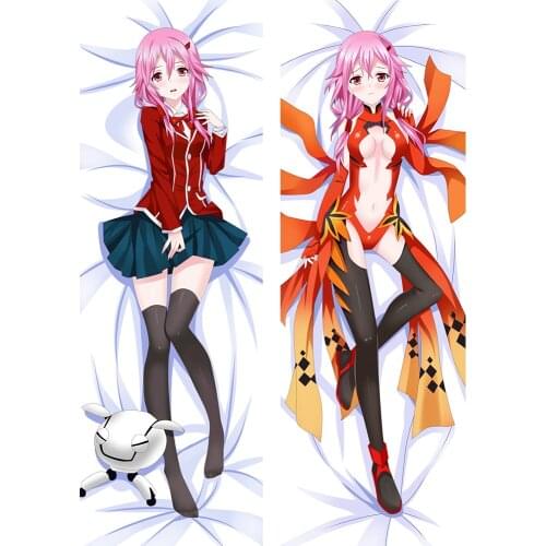 Coscase 2020-February update Anime Guilty Crown YUZURIHA INORI Dakimakura Decorative Pillowcase Hugging Body Pillow Cover Case