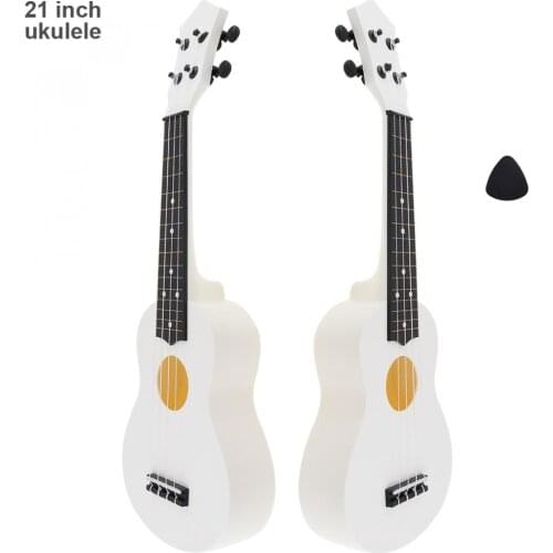 21 Inch Soprano Ukulele 15 Fret ABS Material 4 Strings Hawaii Guitar with Pick for Kids and Beginner