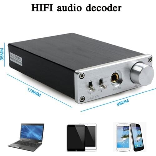 HIFI audio decoder audio decoder DAC-X6 fiber coaxial USB decoding amp all-in-one multi-function DAC amplifier 24BIT/192