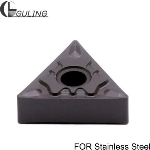 GULING 10PCS Stainless steel TNMG160404-TM / R-S triangular cutter head return groove coarse turning tool grain