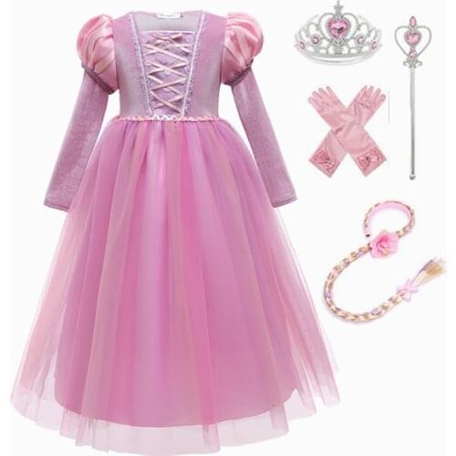 Pretty Girl Carnival Princess Dress Costume Rapunzel Dress Halloween Christmas Birthday Clothing Party Cosplay Costumes