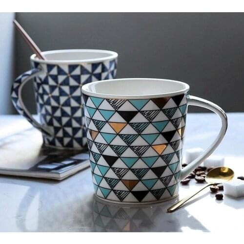 Ceramic Wedding Couple Mug British Style Luxury Ceramic Coffee Mug Afternoon Water Tea Drink Cup European Big Volume Morning Cup