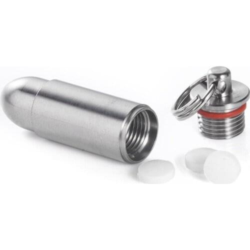 Jolmo Lander Titanium Waterproof Bullet Container Medicine Pill Box Titanium Survive Dry Box EDC Gear Survival Tool