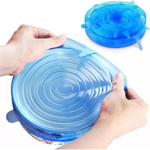 Reusable Fresh Keeping Seal Covers Compression Universal Silicone Stretch Lids Kitchen Accessories Use For Kitchen Food