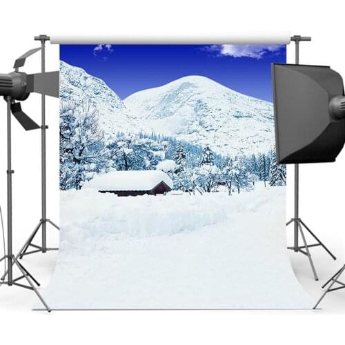 Neoback White Snow Photography Backdrop Mountain Foot Background for Photo Studio Custom
