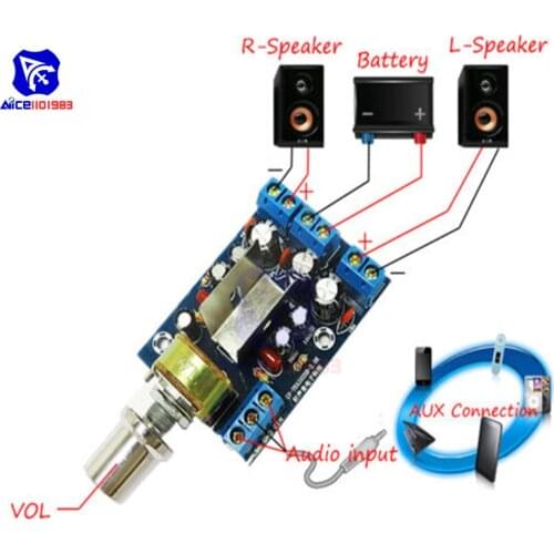 Diymore TEA2025B 2.0 Audio Stereo Amplifier Module 3W+3W 2 CH Audio Amplifier Board with Adjustable Potentiometer DC 5 -12V